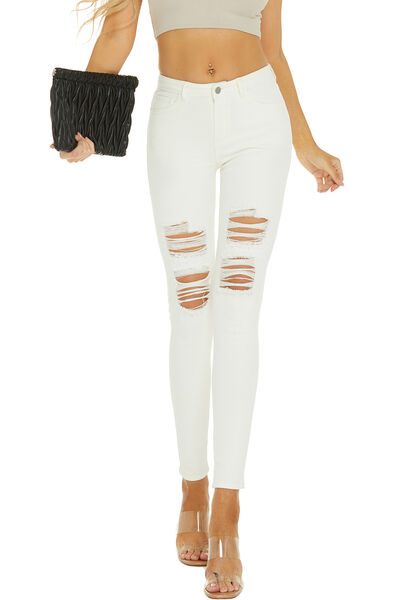 Distressed High Waist Jeans